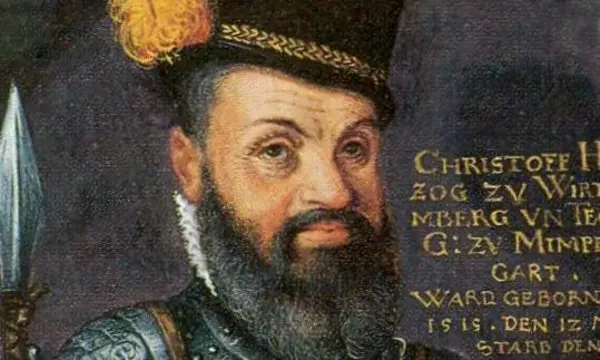 Herzog Christoph von Württemberg, Kupferstich von J. Hyrt nach C. Mayer um 1560