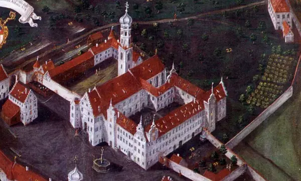 Historische Ansicht von Kloster Schussenried, Gemälde von 1721 im Klostermuseum